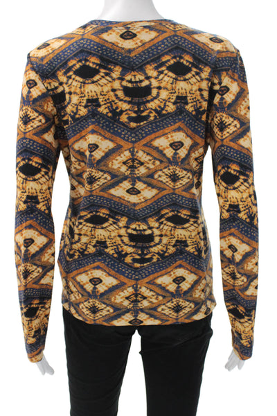 Ulla Johnson Womens Multicolor Geometric Crewneck Cotton Longsleeve Tee Size M