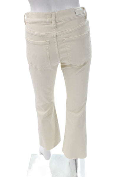 DL1961 Womens Bootcut Jeans Ivory Cotton Mid Rise Inseam 27 Size 26