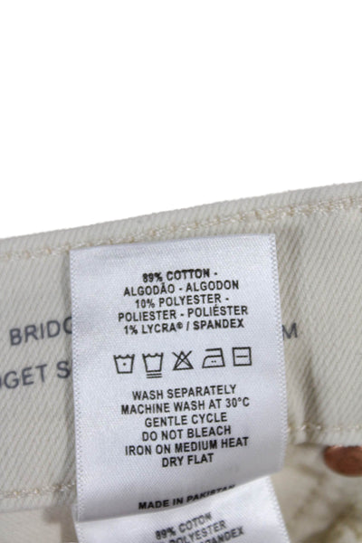 DL1961 Womens Bootcut Jeans Ivory Cotton Mid Rise Inseam 27 Size 26
