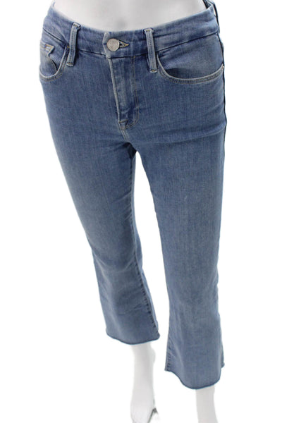 Frame Womens Bootcut Jeans Blue Mid Rise Button Size 26