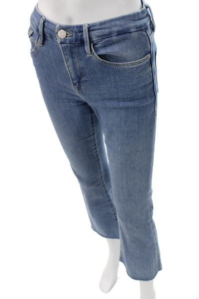 Frame Womens Bootcut Jeans Blue Mid Rise Button Size 26