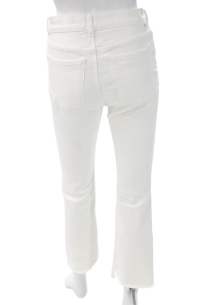 DL1961 Women Cropped High Rise White Jeans Button Closure Size 26