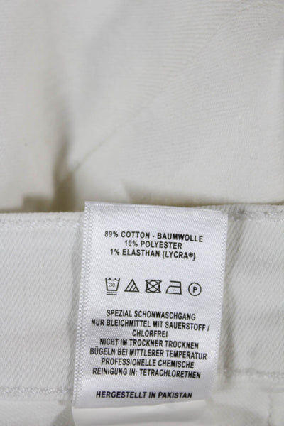 DL1961 Women Cropped High Rise White Jeans Button Closure Size 26
