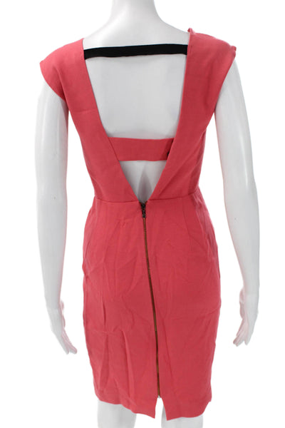 Roland Mouret Women Sheath Dress Pink Cowl Neck Knee-Length Size 4