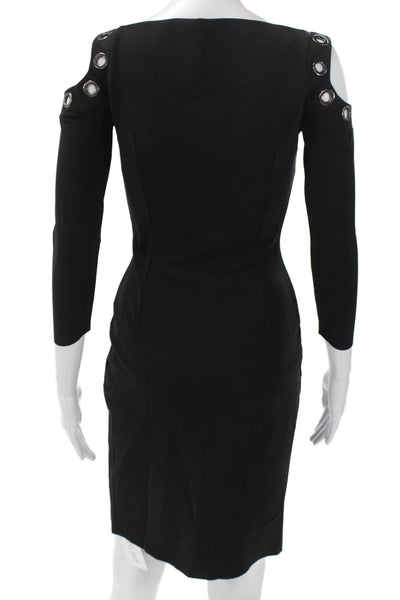 Chiara Boni La Petite Robe Womens Sheath Dress Black 3/4 Sleeve Size 40