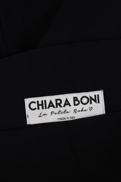 Chiara Boni La Petite Robe Womens Sheath Dress Black 3/4 Sleeve Size 40
