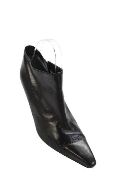 Lambertson Truex Womens Leather Pointed Toe Zip Up Ankle Boots Black Size 39 9