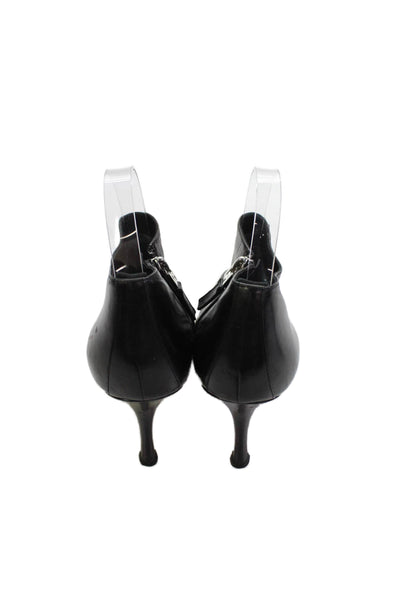 Lambertson Truex Womens Leather Pointed Toe Zip Up Ankle Boots Black Size 39 9