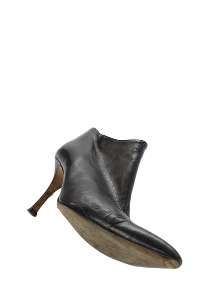 Lambertson Truex Womens Leather Pointed Toe Zip Up Ankle Boots Black Size 39 9