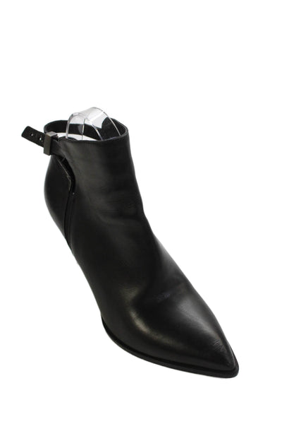 Vince Womens Leather Pointed Toe Cut Out Ankle Boots Black Size 8 Medium