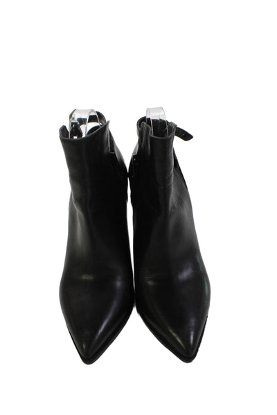 Vince Womens Leather Pointed Toe Cut Out Ankle Boots Black Size 8 Medium