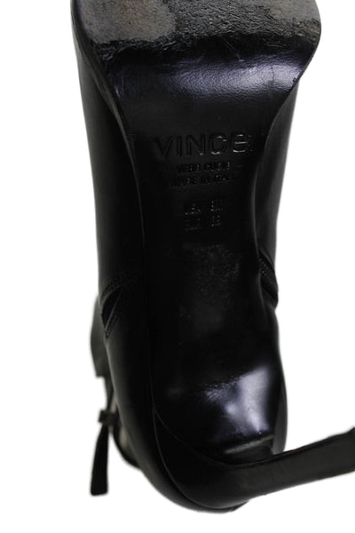 Vince Womens Leather Pointed Toe Cut Out Ankle Boots Black Size 8 Medium