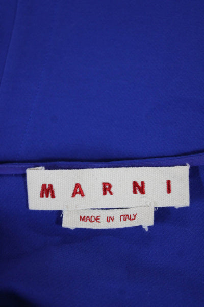 Marni Women Basic Sleeveless Cotton Round Neck Blouse Blue Size 38