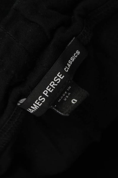 James Perse Women Sweatpants Black Cotton Pull On Size 0