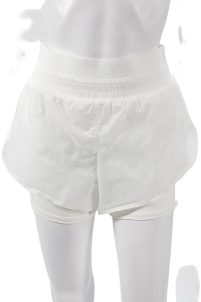 Varley Womens Athletic Nylon Shorts White Size XS