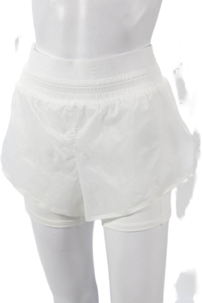 Varley Womens Athletic Nylon Shorts White Size XS