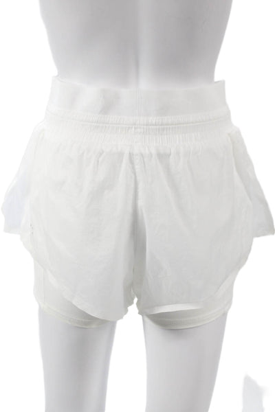 Varley Womens Athletic Nylon Shorts White Size XS