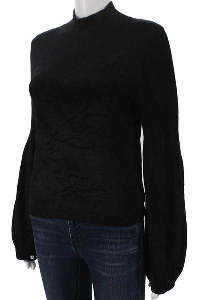 ALC Womens Pullover Black Viscose Mock Neck Long Sleeve Size M