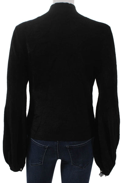 ALC Womens Pullover Black Viscose Mock Neck Long Sleeve Size M