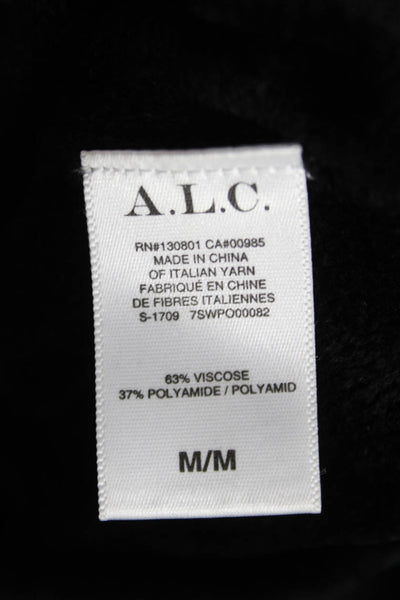 ALC Womens Pullover Black Viscose Mock Neck Long Sleeve Size M