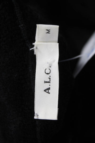 ALC Womens Pullover Black Viscose Mock Neck Long Sleeve Size M