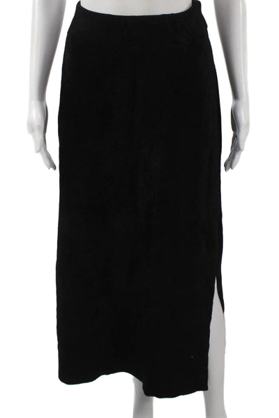 ALC Women Maxi Skirt Black Viscose Pull On Long Size M