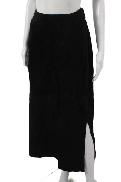 ALC Women Maxi Skirt Black Viscose Pull On Long Size M