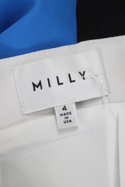 Milly Womens Sheath Dress Blue Square Neck Sleeveless Short Polyester Size 4