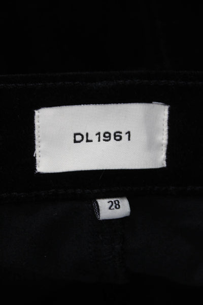 DL1961 Womens Wide-Leg Pants Black Button Closure Size 28