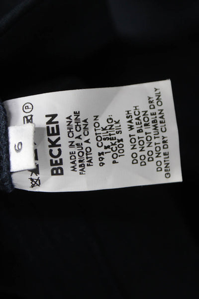Becken Womens Black Ankle Pants Cotton Zip Closure Size 6