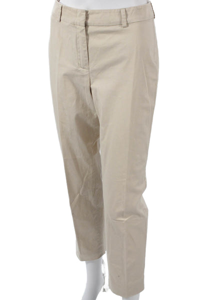 Weekend Max Mara Women Chino Pants Beige Cotton Zip Size 6