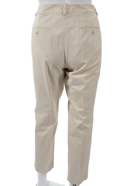 Weekend Max Mara Women Chino Pants Beige Cotton Zip Size 6