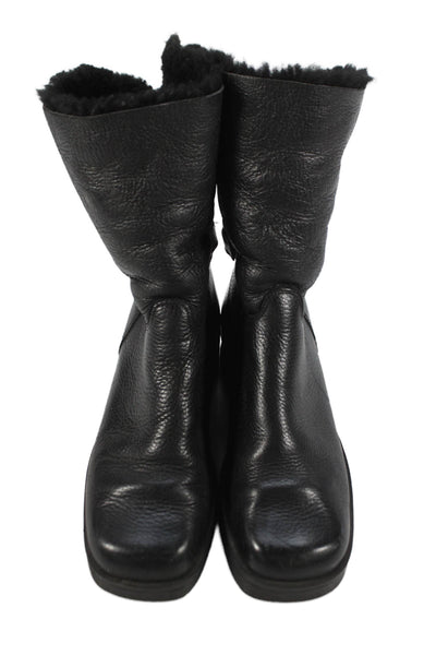 Santana Canada Womens Leather Pull On Ankle Boots Black Size 8