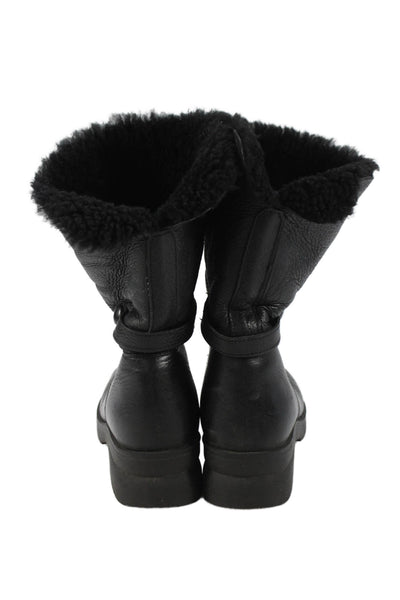 Santana Canada Womens Leather Pull On Ankle Boots Black Size 8
