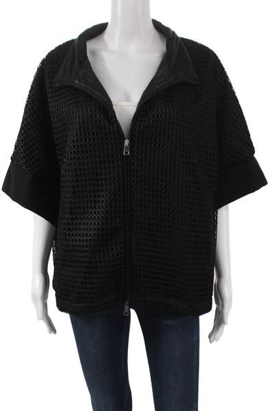 Landi Women Basic Jacket Black Zip 3/4 Sleeve Size 2
