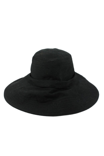 Helen Kaminski Women's Wide Brim Bow Bucket Hat Black One Size