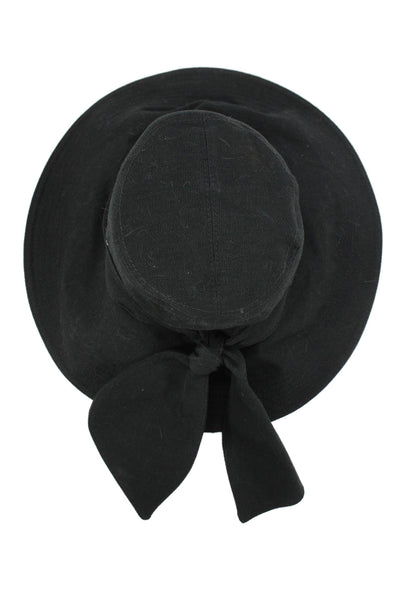 Helen Kaminski Women's Wide Brim Bow Bucket Hat Black One Size
