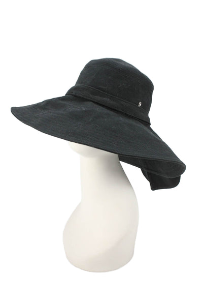 Helen Kaminski Women's Wide Brim Bow Bucket Hat Black One Size