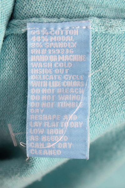 J. Mclaughlin Women Cotton Pullover Sweater Blue Round Neck Long Sleeve Size S