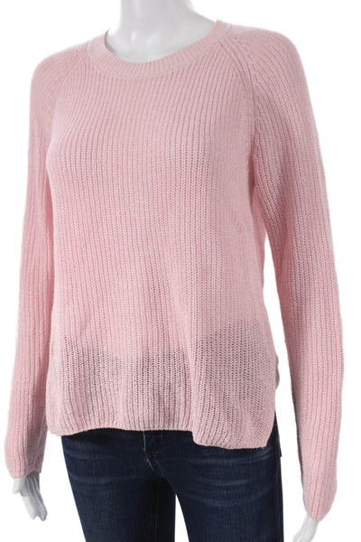 J. Mclaughlin Women Pullover Sweater Linen Crew Neck Pink Long Sleeve Size S