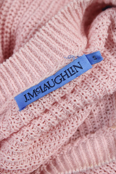 J. Mclaughlin Women Pullover Sweater Linen Crew Neck Pink Long Sleeve Size S