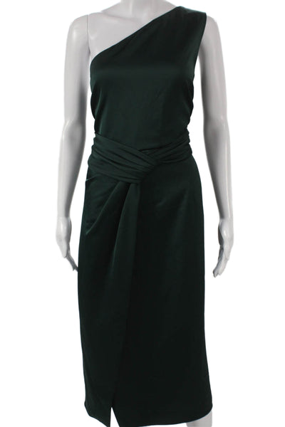 Ted Baker London Womens Sheath Dress One Shoulder Green Midi Size 6