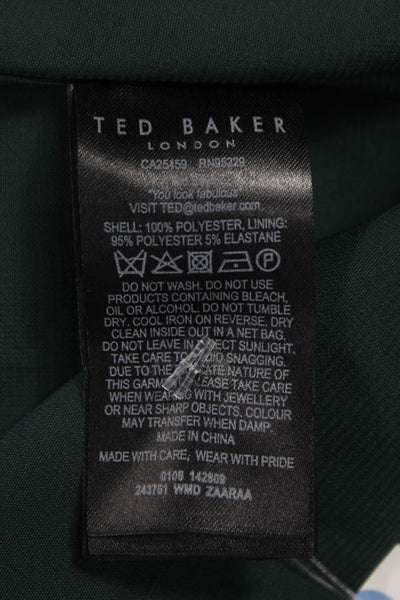 Ted Baker London Womens Sheath Dress One Shoulder Green Midi Size 6