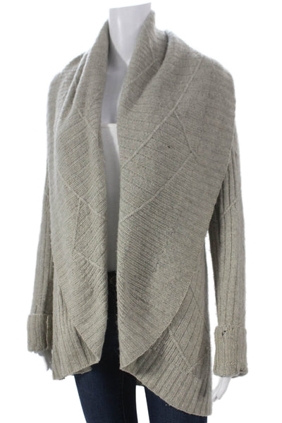 Ralph Lauren Black Label Women Cashmere Cowl Cardigan Gray Size M