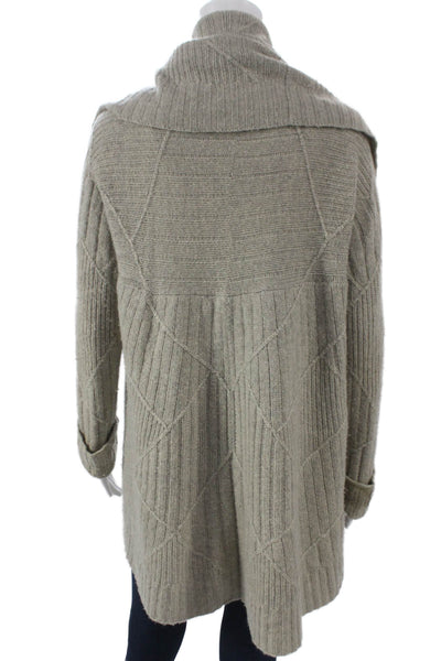 Ralph Lauren Black Label Women Cashmere Cowl Cardigan Gray Size M