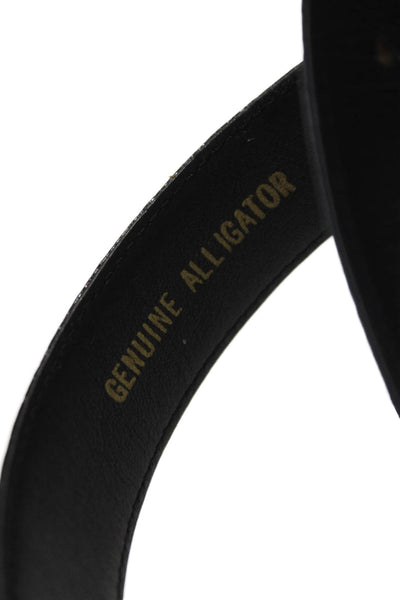 Wehmeiers Womens Medium Width Alligator Skin Buckle Belt Black Size Small