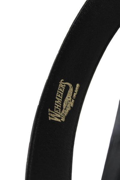 Wehmeiers Womens Medium Width Alligator Skin Buckle Belt Black Size Small