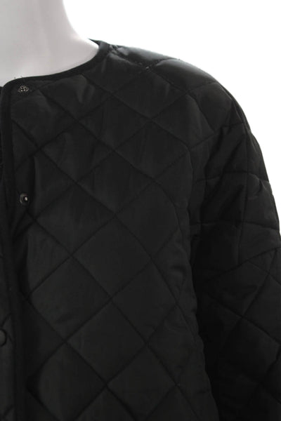 Toteme Womens Quilted Jacket Black Polyester Long Sleeve Size 2XS