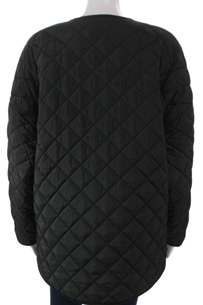 Toteme Womens Quilted Jacket Black Polyester Long Sleeve Size 2XS