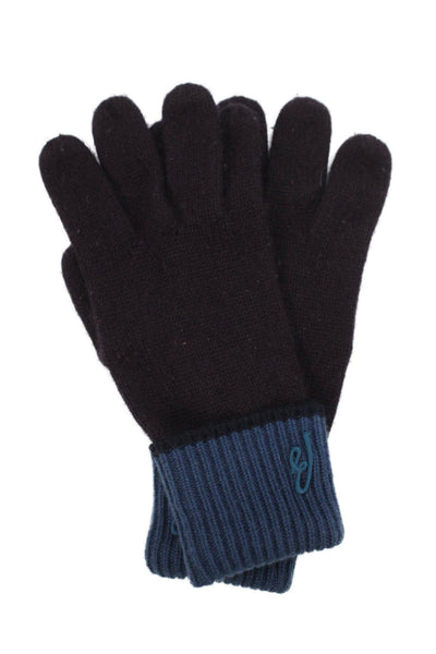 Brioni Mens Striped Hem Winter Gloves Purple
